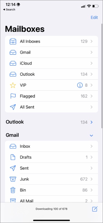 Apple Mail en iPhone