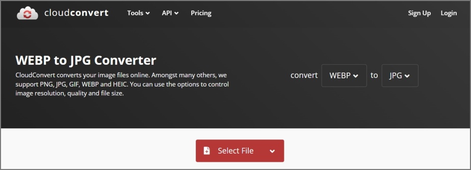 Herramienta web del convertidor de imágenes