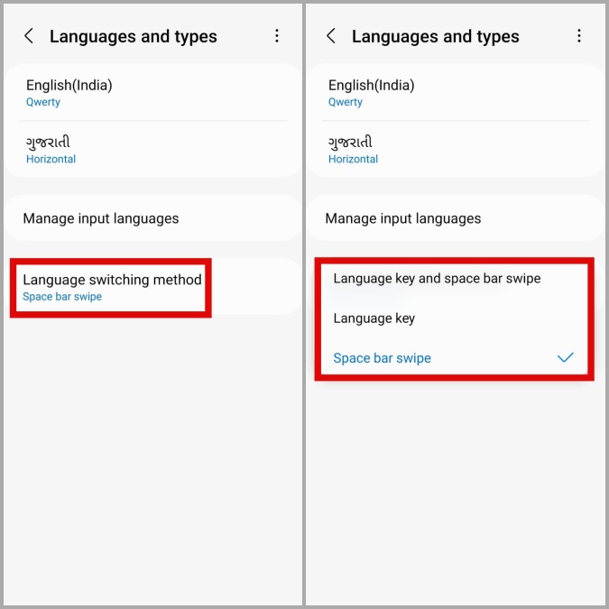 Método de conmutación de idiomas