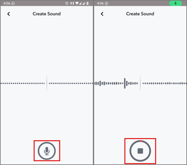 Grabación de sonido personalizado en Snapchat