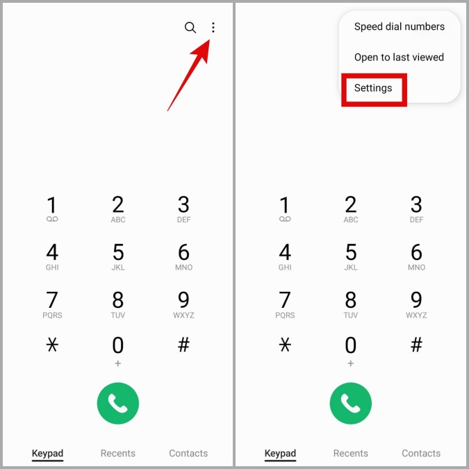 Configuración de la aplicación de teléfono en Android
