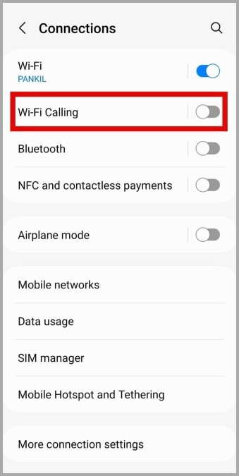 Deshabilitar Wi-Fi llamando a Android