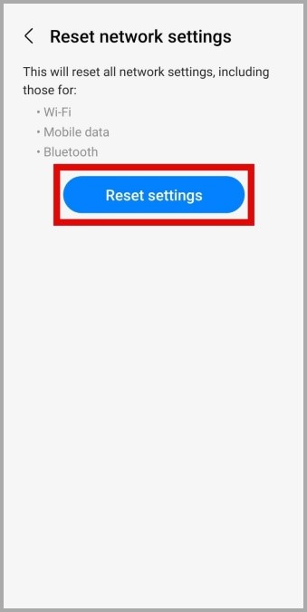 Restablecer el menú Configuración de red en Android