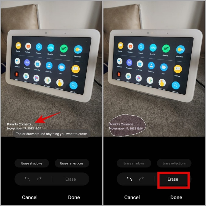 Borrar la marca de agua en el teléfono Samsung
