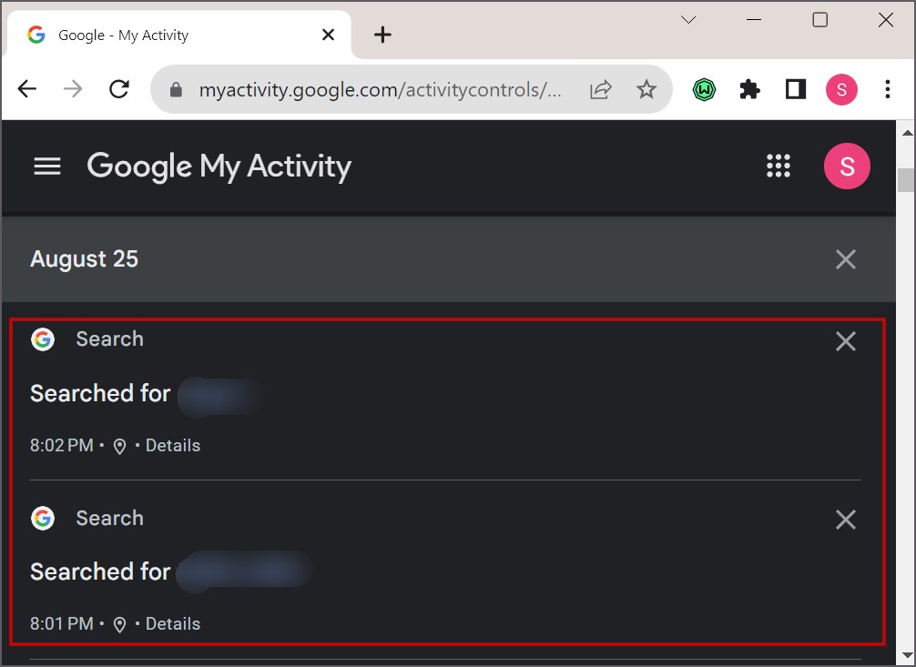 Ver el historial de búsqueda de Google