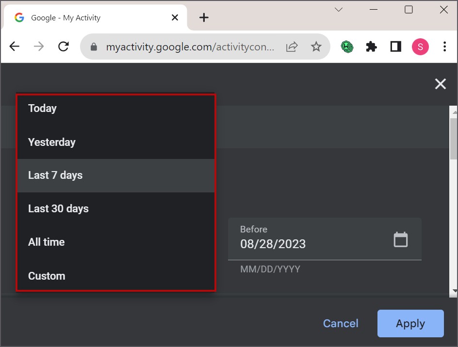 Filtrar el historial de búsqueda de Google
