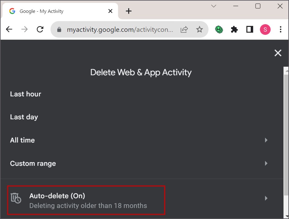 Configurar automáticamente la eliminación del historial