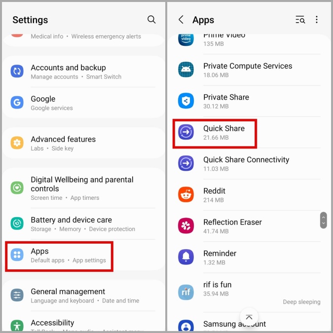 Compartir rápido en el teléfono Samsung