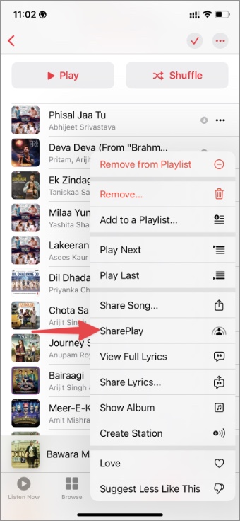 Iniciar Shareplay en Apple Music