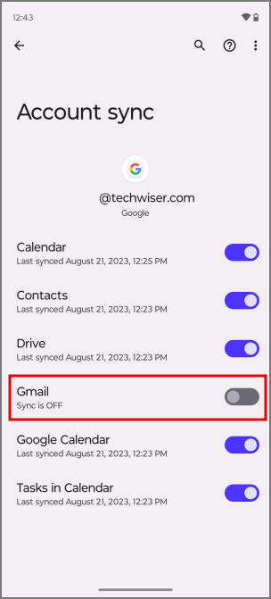 Reciba correos electrónicos en Gmail habilitando Sync