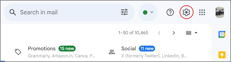 Configuración en Gmail