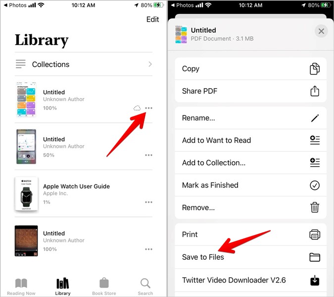 Apple Books PDF Save