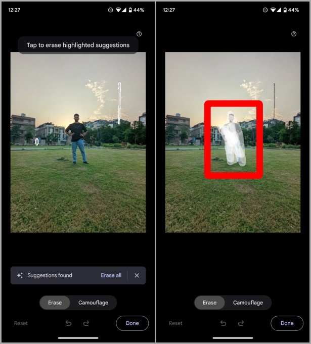 Magic Eraser Google Photos en Pixel 7