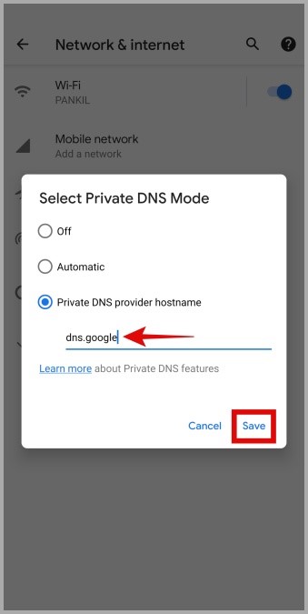 Cambiar DNS en Android