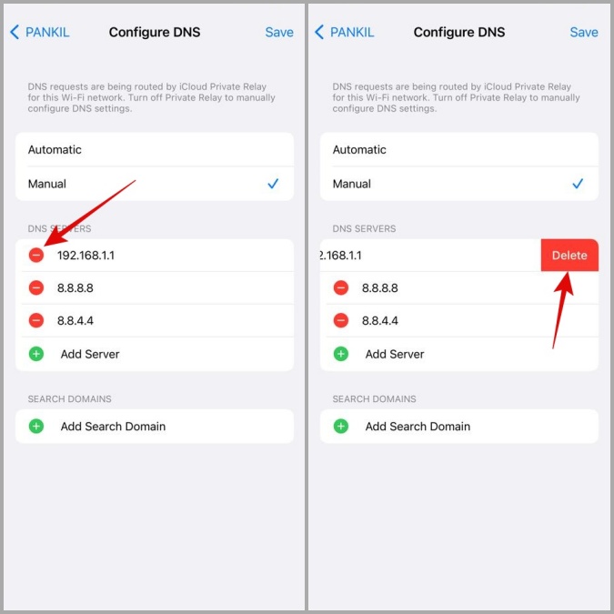 Eliminar el viejo DNS del iPhone