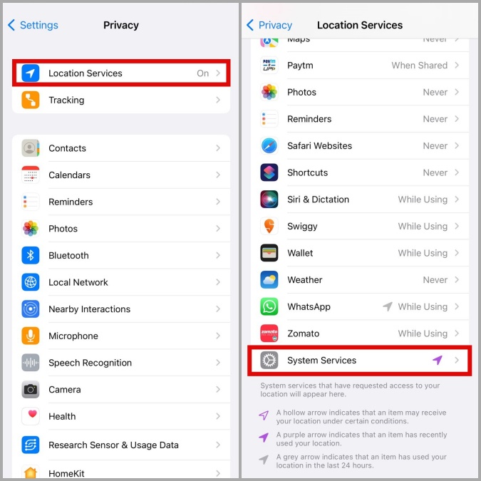Servicios de ubicación en iPhone