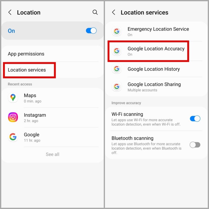 Precisión de ubicación de Google en Android