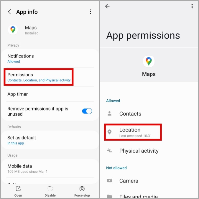 Permiso de ubicación para Google Maps