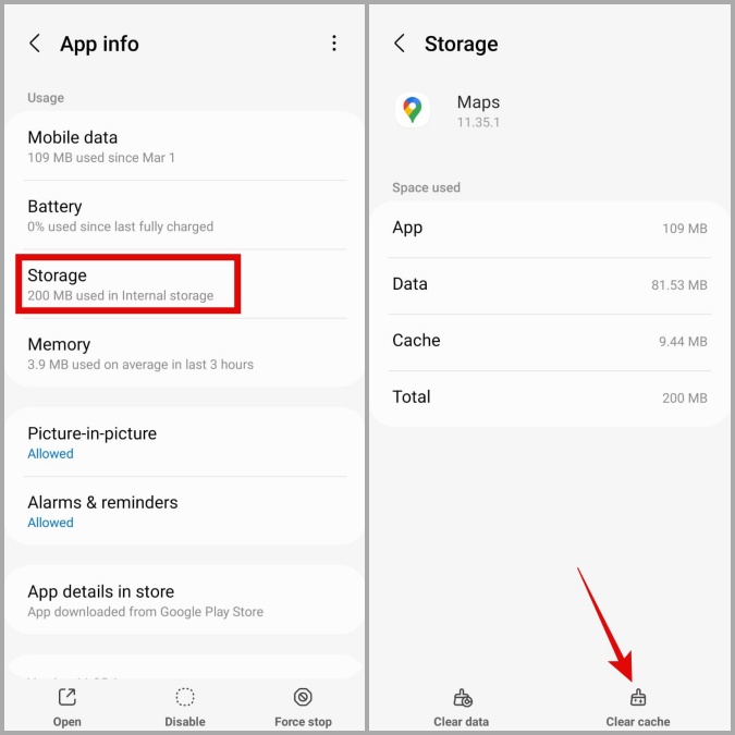 Borrar caché para Google Maps en Android