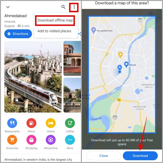 Descargar Google Maps fuera de línea