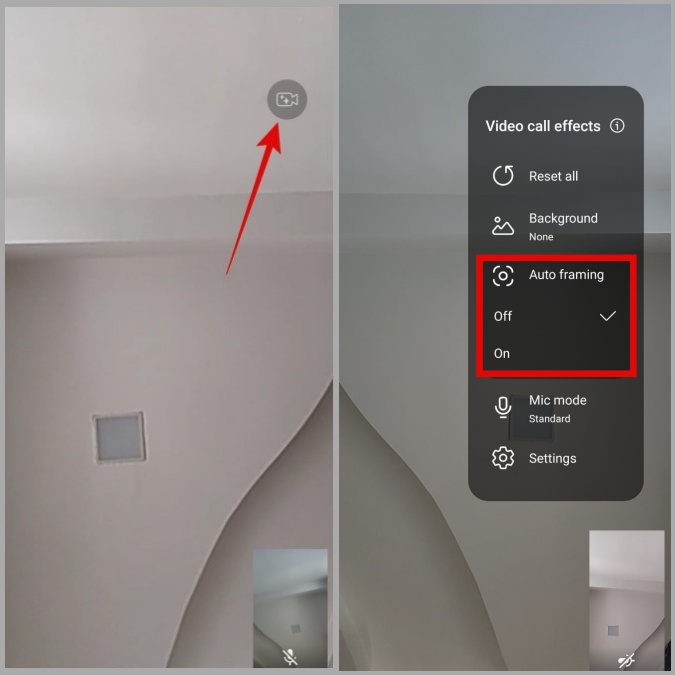 Habilitar el encuadre automático en las videollamadas en el teléfono Samsung