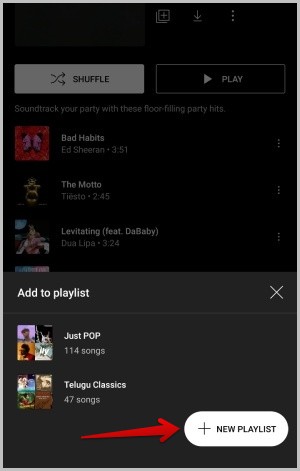 Creando una nueva lista de reproducción para guardar la misma lista de reproducción de YouTube