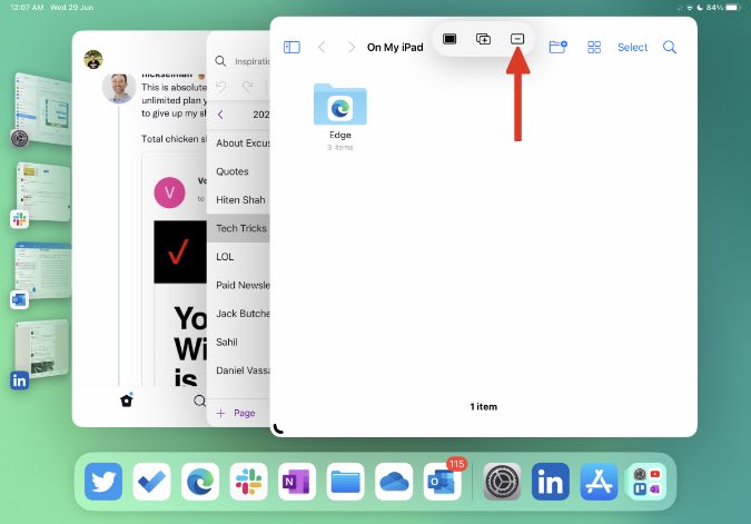 Aplicaciones desagradables de Stage Manager en iPad
