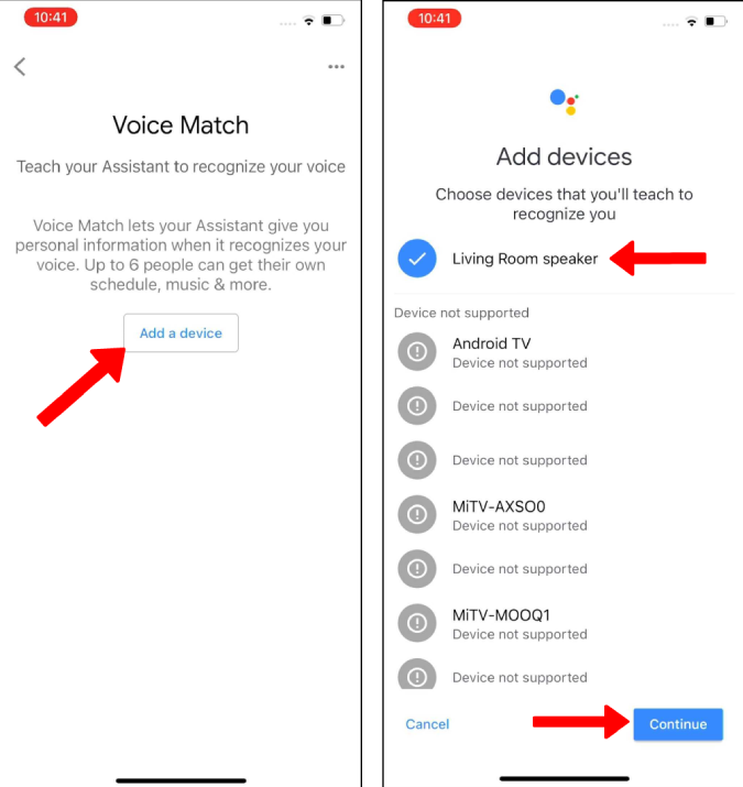 Agregar altavoces a Voice Match en Google Home