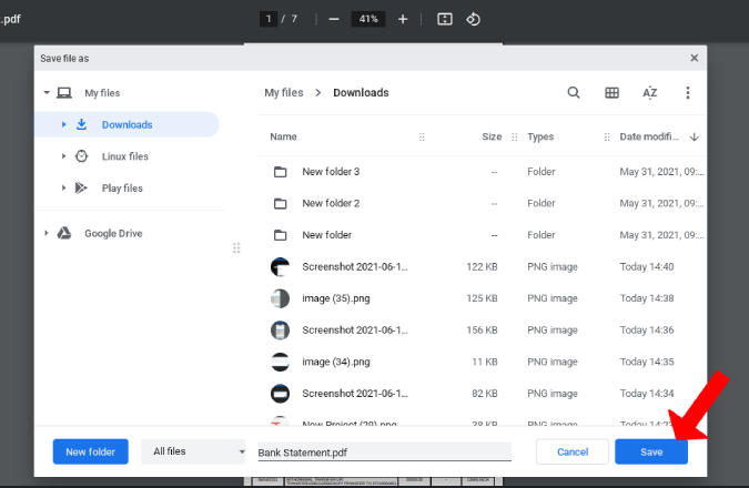 Guardar PDF de Chrome