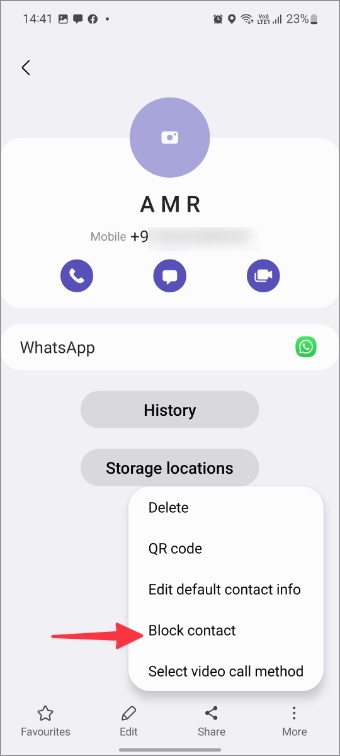 Bloquear contacto en el teléfono Samsung