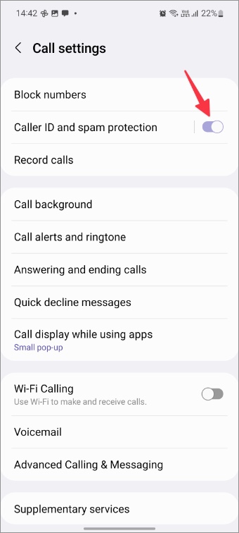 Habilitar la identificación y protección de la persona que llama en el teléfono Samsung Galaxy