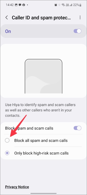 Bloquear todas las llamadas de estafa en los teléfonos Samsung Galaxy