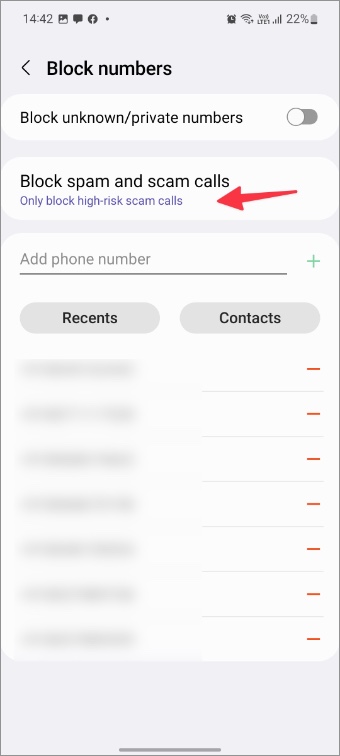 Abra la configuración de las llamadas de estafa en los teléfonos Samsung Galaxy