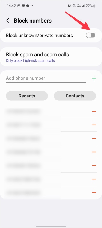 Silence números desconocidos en los teléfonos Samsung Galaxy