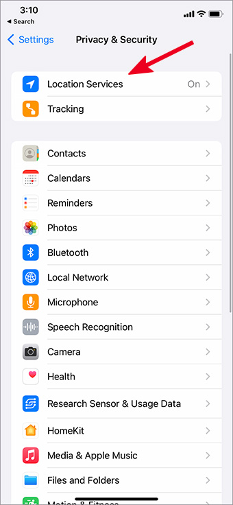 Configuración de servicios de ubicación de iOS