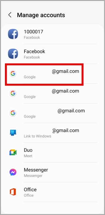 Administrar cuentas en el teléfono Android