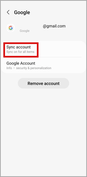 Sync cuenta de Google en el teléfono Android