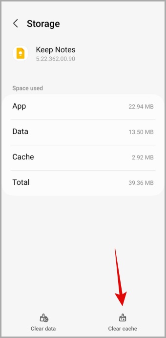 Clear Google Keep Cache en Android