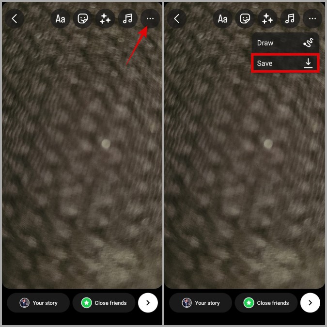 Guarde la historia de Instagram manualmente en el móvil