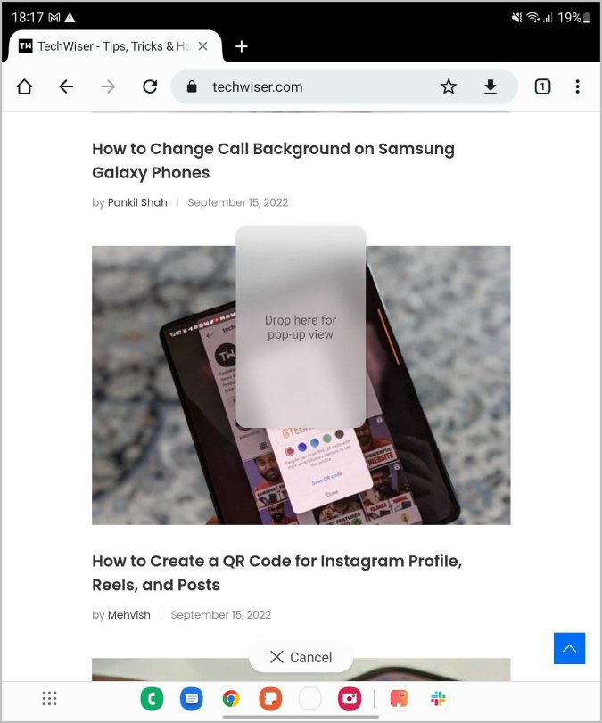 Abrir aplicaciones de la barra de tareas en la vista emergente en Galaxy Fold