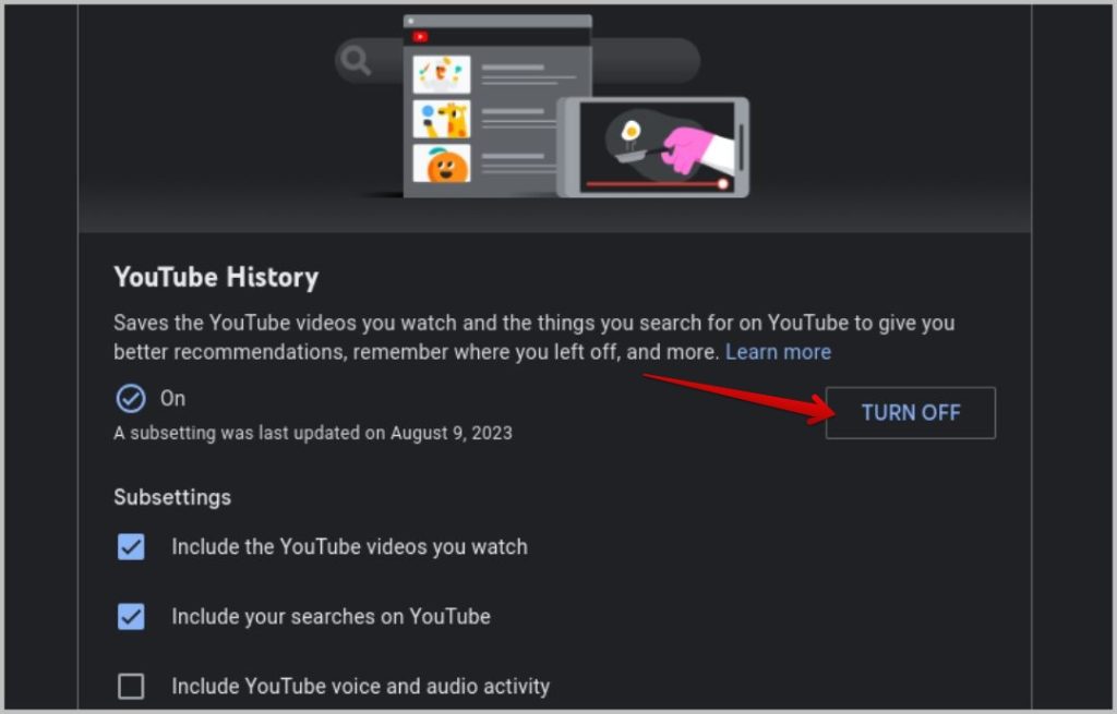 Apagar el historial de YouTube en el escritorio