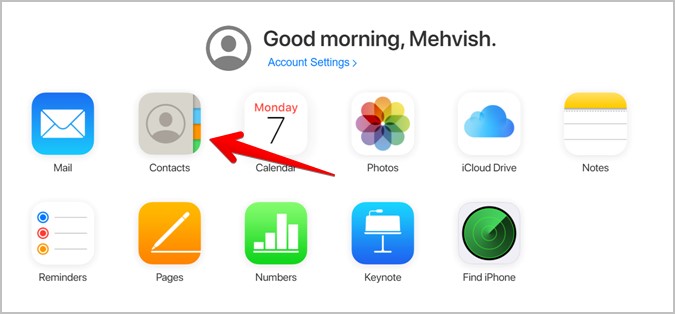 Contactos iCloud