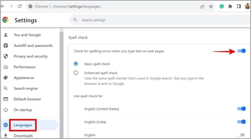 Habilitar el corrector ortográfico en Chrome para escritorio