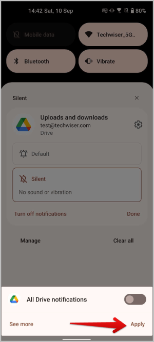 Aplicar cambios para desactivar las notificaciones en Android