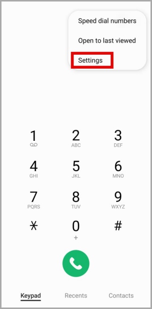Configuración de la aplicación de teléfono Samsung