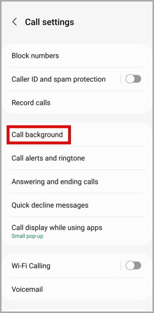 Llame a los antecedentes en el teléfono Samsung