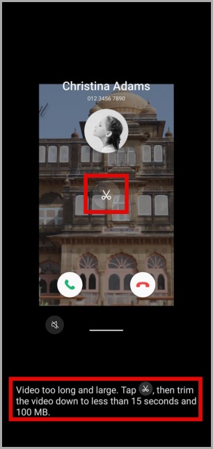 Recortar el video para el fondo de llamadas en el teléfono Samsung