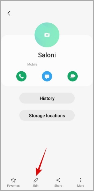 Editar contacto en el teléfono Samsung