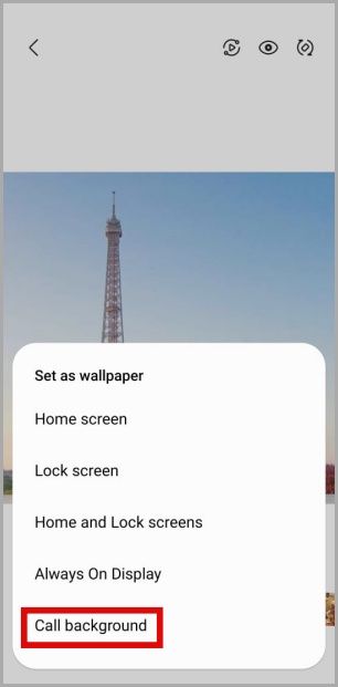 Establezca el fondo de la llamada de la galería en el teléfono Samsung Galaxy