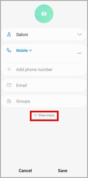 Contacto en el teléfono Samsung
